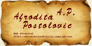 Afrodita Postolović vizit kartica